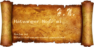 Hatvanger Noémi névjegykártya